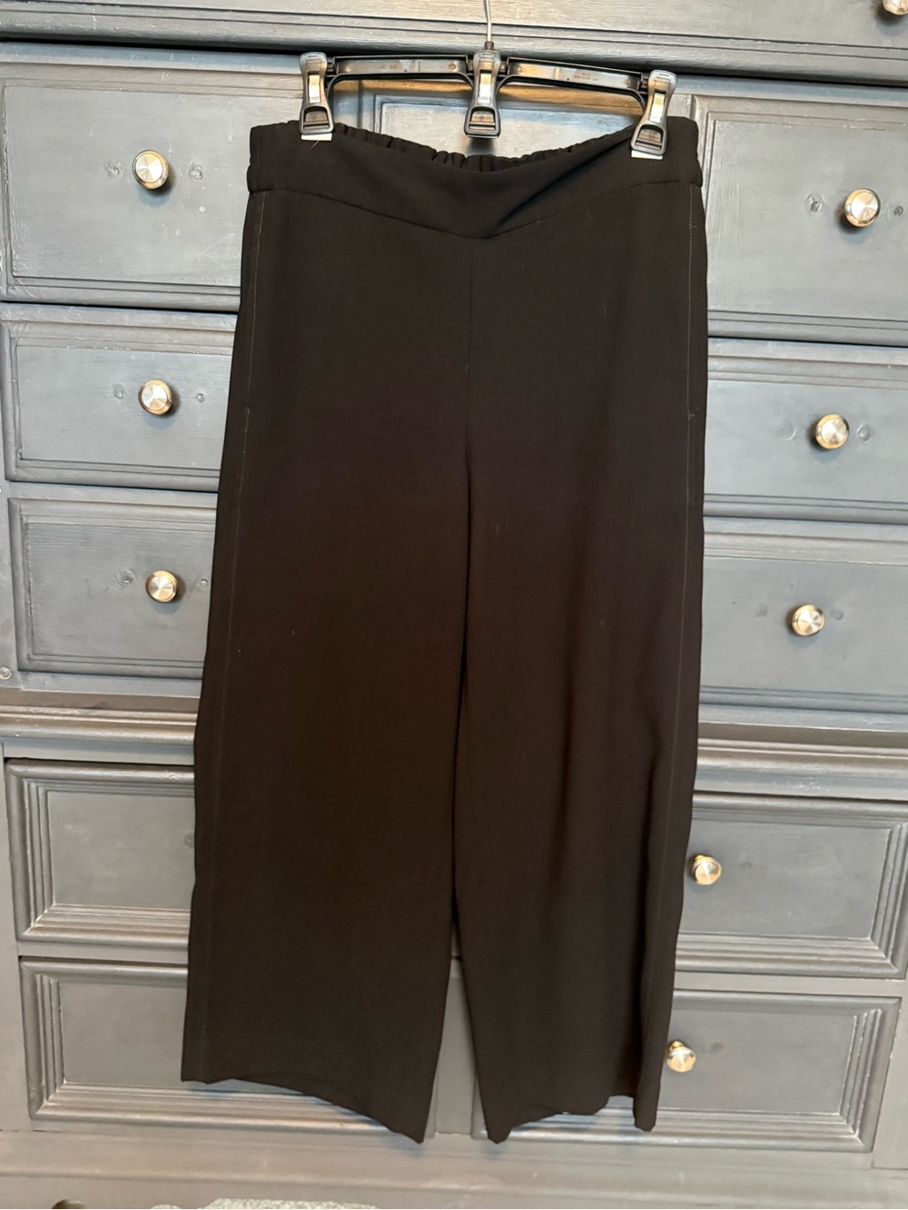 Madewell Black Wide-Leg Ankle Pants